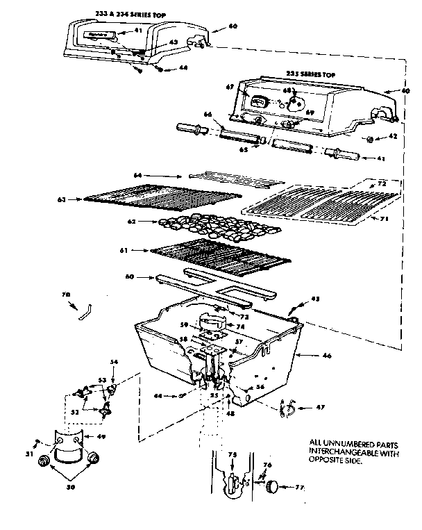 GRILL AND BURNER SECTION