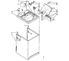 Kenmore 11081476340 top and cabinet parts diagram