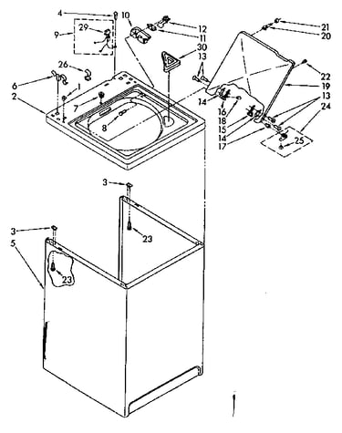 Top and cabinet parts