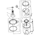 Kenmore 11081476640 agitator, basket and tub parts diagram