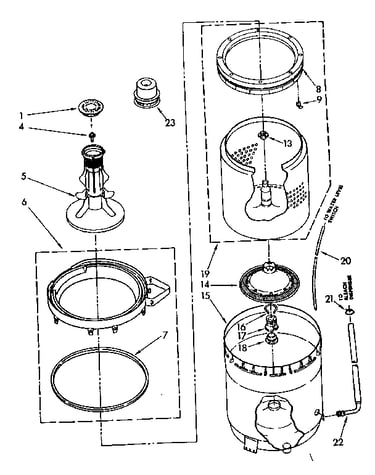 Agitator, basket and tub parts