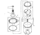 Kenmore 11081620100 agitator, basket and tub parts diagram