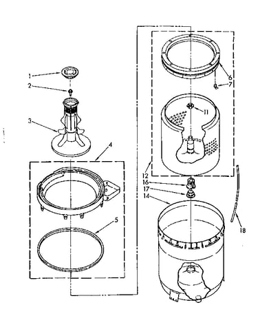 Agitator, basket and tub parts