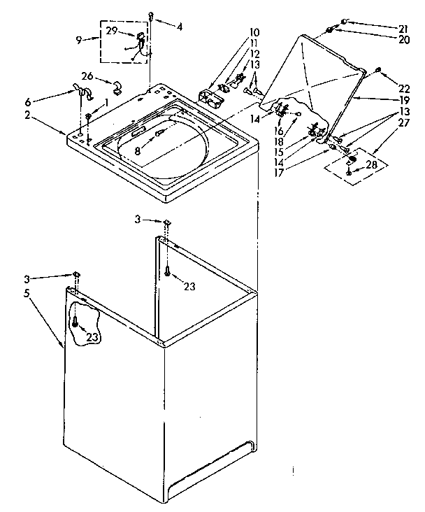 TOP AND CABINET PARTS