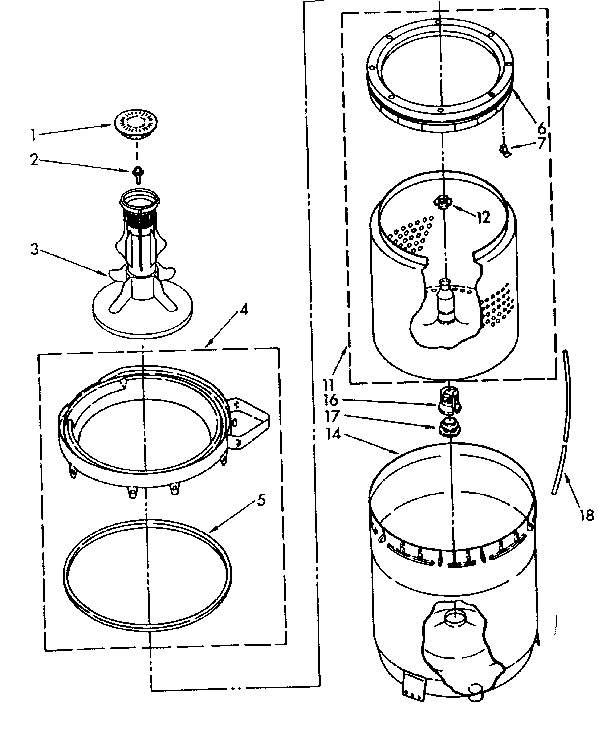 AGITATOR, BASKET AND TUB PARTS