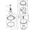 Kenmore 11081650100 agitator, basket and tub parts diagram