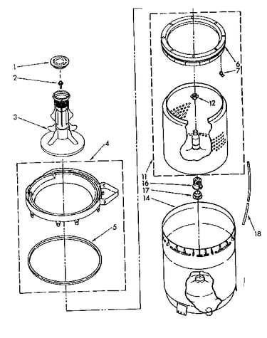 Agitator, basket and tub parts