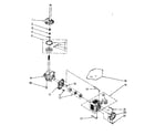 Kenmore 11081650100 brake, clutch, gearcase, motor and pump parts diagram