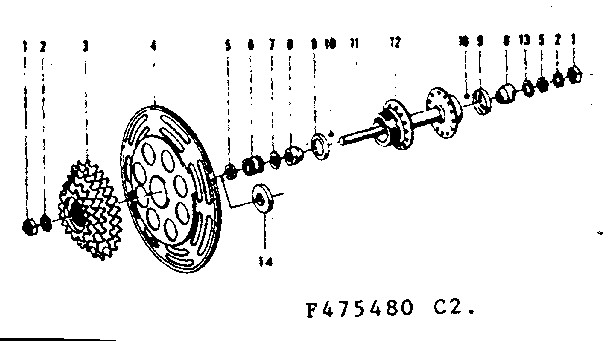 Shimano parts list for rear hub