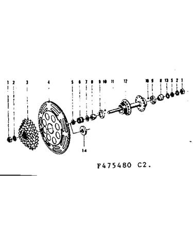 Shimano parts list for rear hub