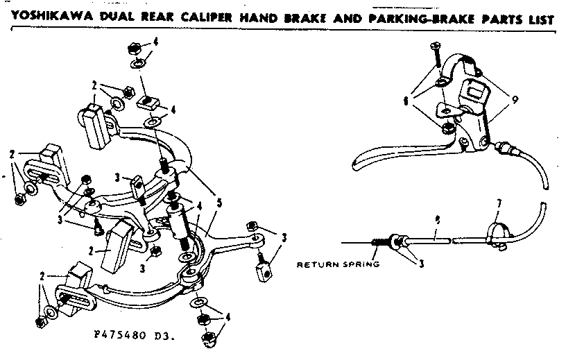 YOSHIKAWA DUAL REAR CALIPER HAND BRAKE & PARKING-BRAKE