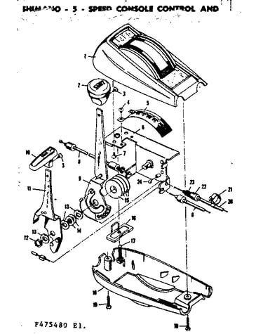 Shimano-5-speed console control & parking-brake