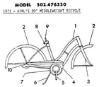 Sears 502476330 frame assembly diagram