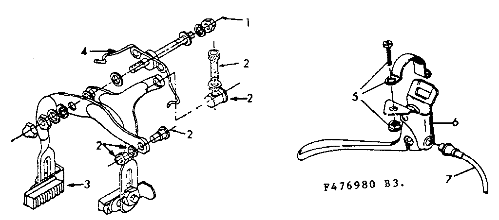 Caliper hand brake replacement parts