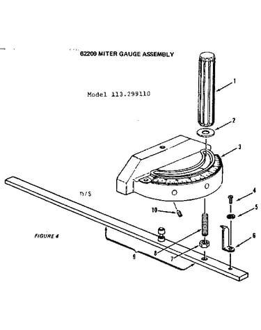 62209 miter gauge assembly