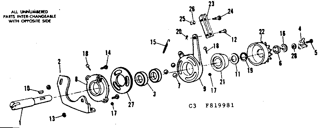 Clutch and sprocket assembly