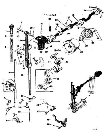 Main shaft arm assembly