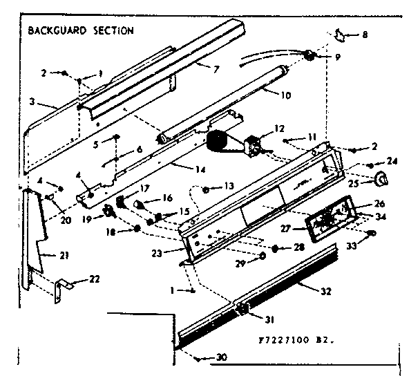 Backguard section