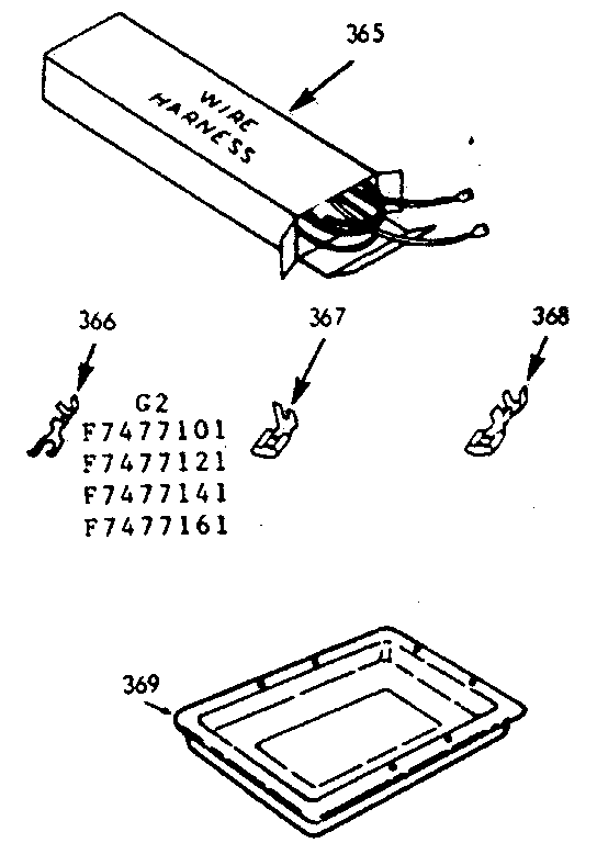 Wire harnesses & components & optional rotisserie pan kit