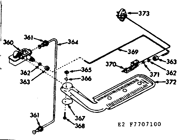 Upper oven burner section