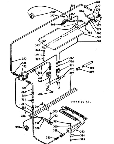 Upper & lower oven burner section