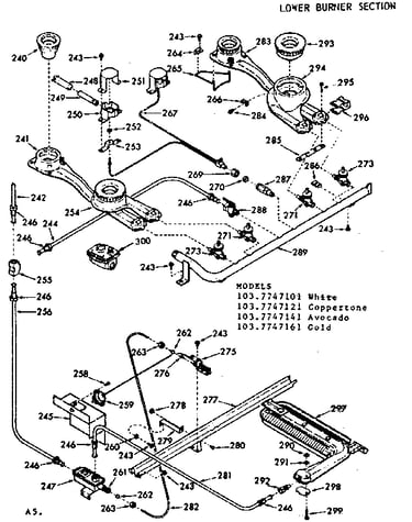 Lower burner section