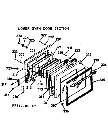 Lower oven door section