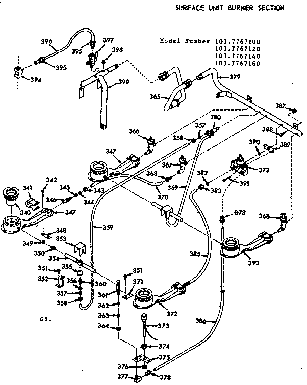 SURFACE UNIT BURNER SECTION