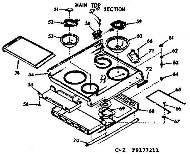 Main top section, pan & ring kit