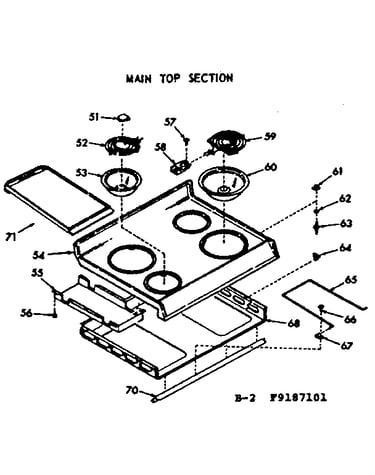 Main top section, pan & ring kit