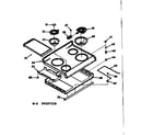 Kenmore 1039187220 main top section, pan & ring kit diagram
