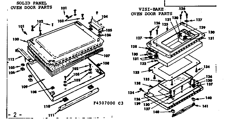 Oven door parts