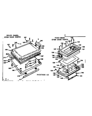 Oven door parts