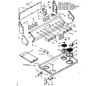Kenmore 6289107220 backguard and cooktop assembly diagram