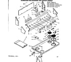 Kenmore 6289137220 backguard and cooktop assembly diagram