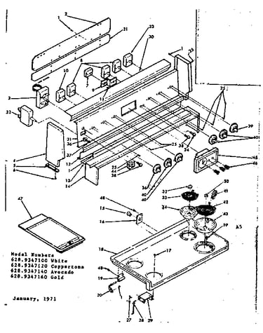 Backguard and cooktop assembly