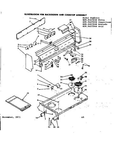 Backguard and cooktop assembly