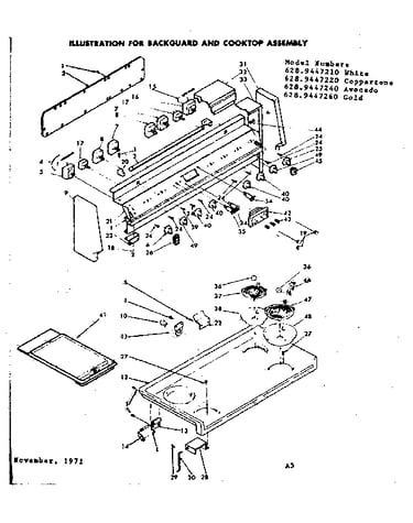 Backguard and cooktop assembly