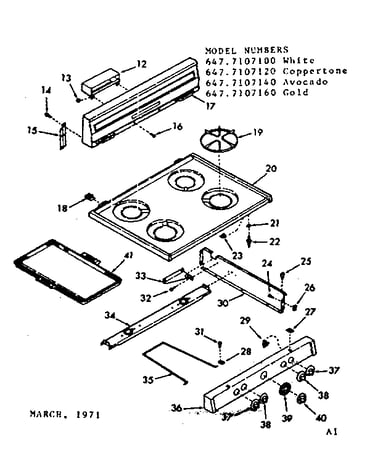 Backguard and main top section