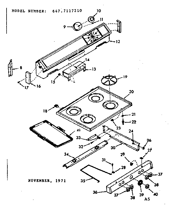 Backguard and main top section