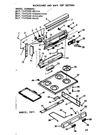 Backguard and main top section
