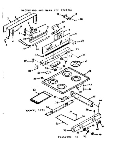 Backguard and main top section