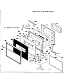 Upper black glass door section