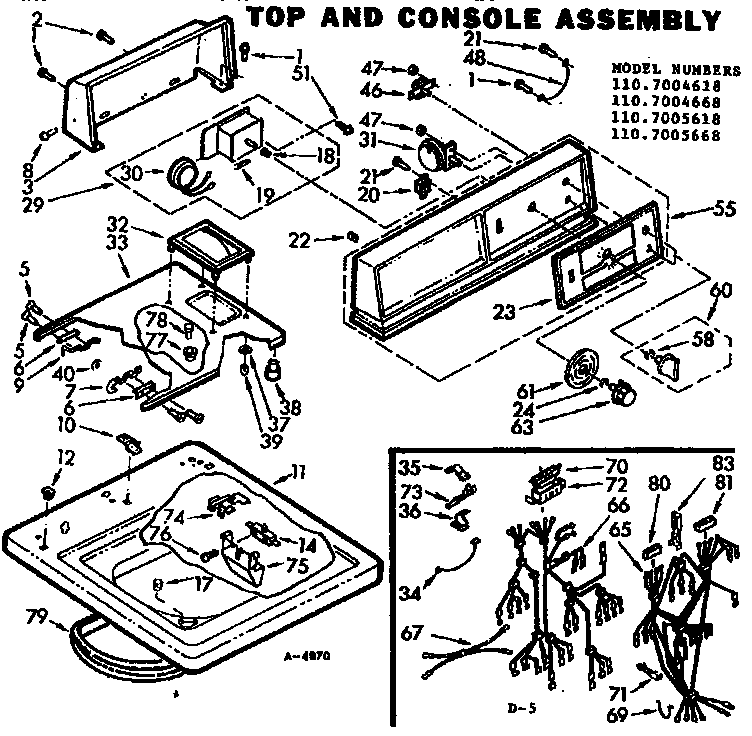 TOP AND CONSOLE ASSEMBLY