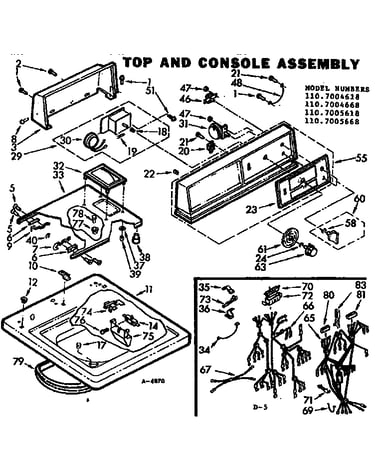 Top and console assembly