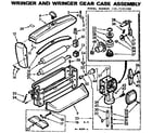 Kenmore 1107101100 wringer and wringer gear case assembly diagram