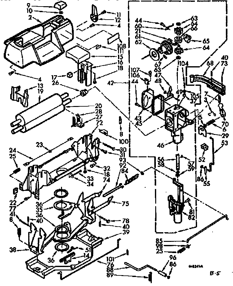 WRINGER AND WRINGER GEAR CASE ASSEMBLY