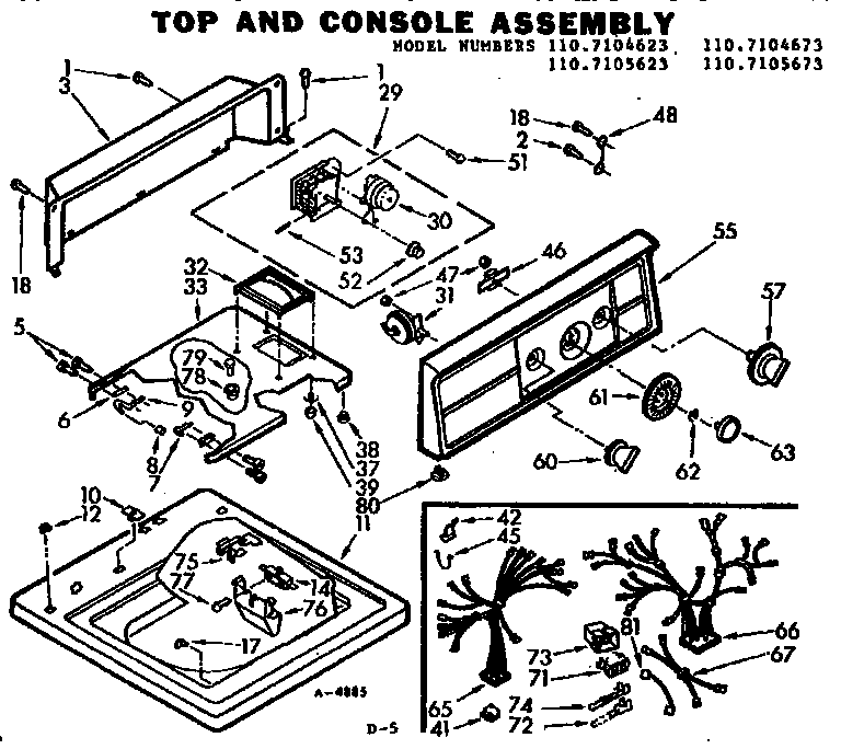 Top and console assembly