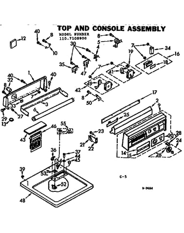 Top and console assembly