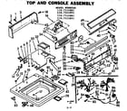Kenmore 1107115851 top and console assembly diagram
